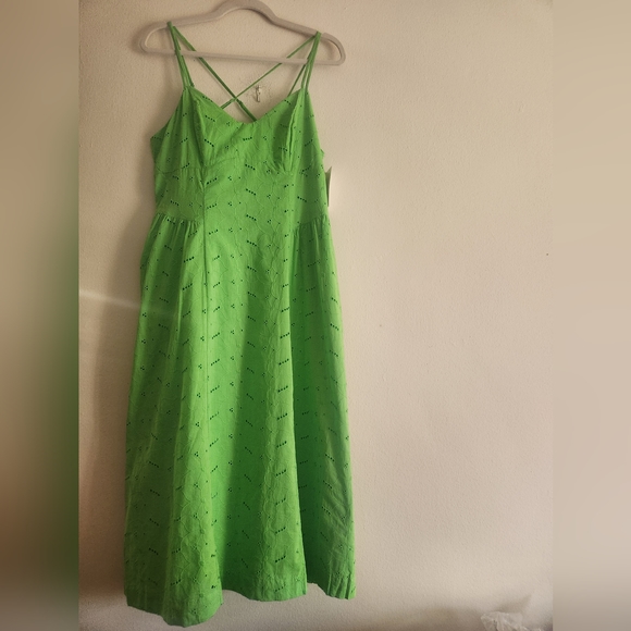 Women's Eyelet Midi Sundress - A New Day Green BNWT - Picture 2 of 11